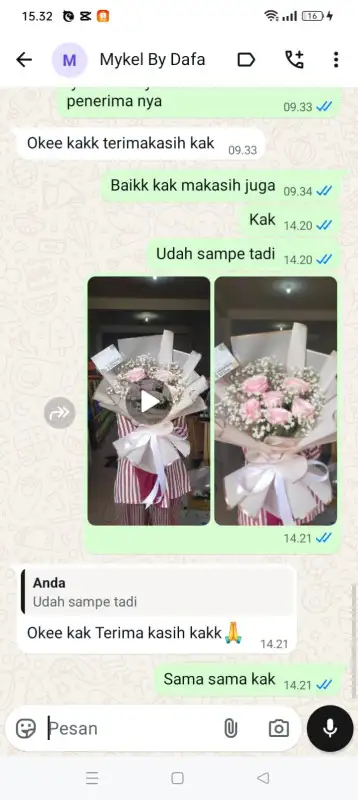 Testimonial Papan buket bunga PANGKAL PINANG