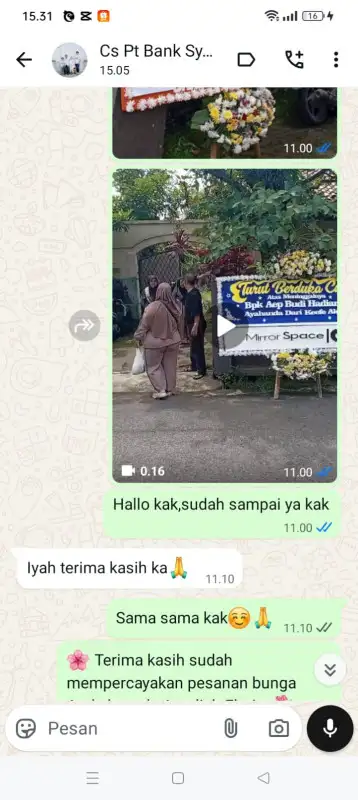 Testimonial Papan Bunga PANGKAL PINANG